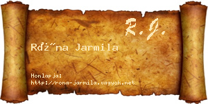 Róna Jarmila névjegykártya